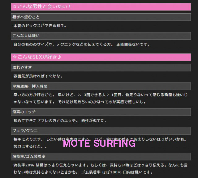 エロい裏プロフ